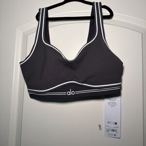 Alo ANTHRACITE airbrush heartthrob Bra